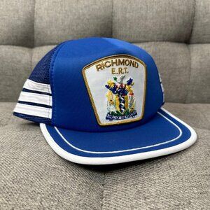 Vintage Richmond E.R.T. Patch Men's Blue/White Striped Trucker Snapback Hat